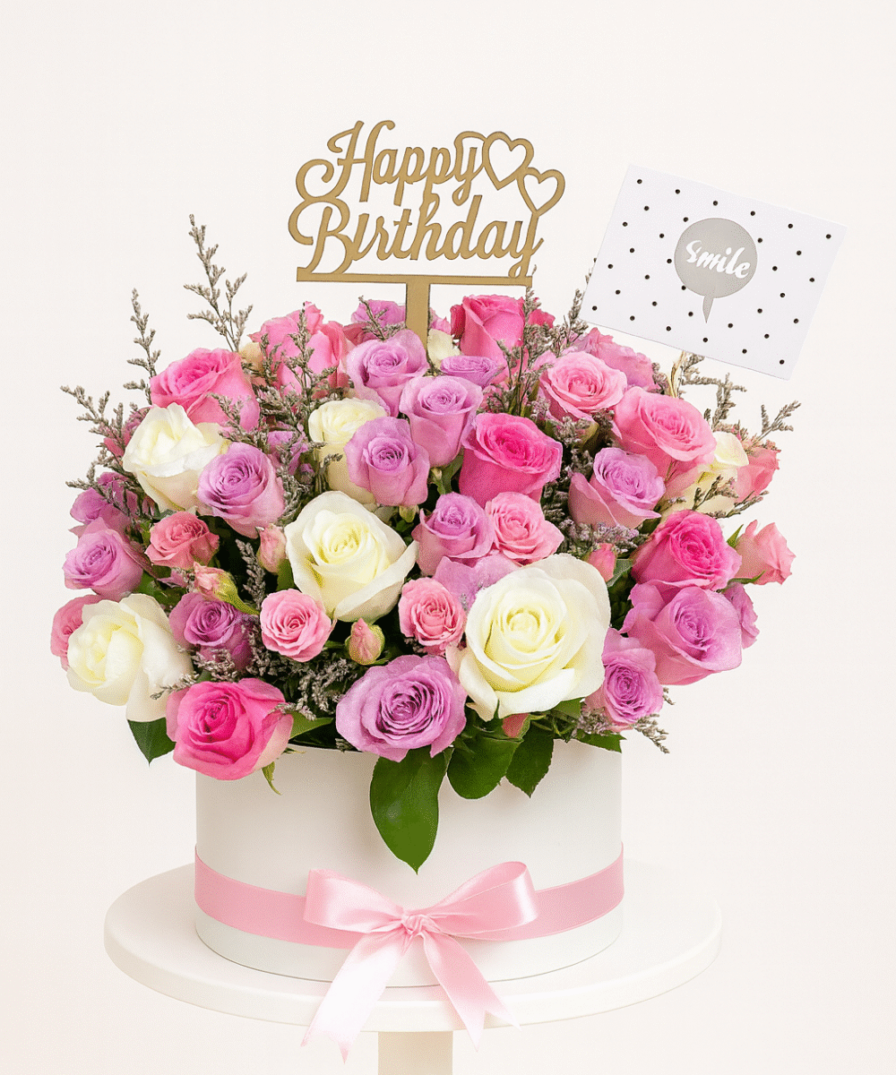 PINK ROSE FLOWER BOX