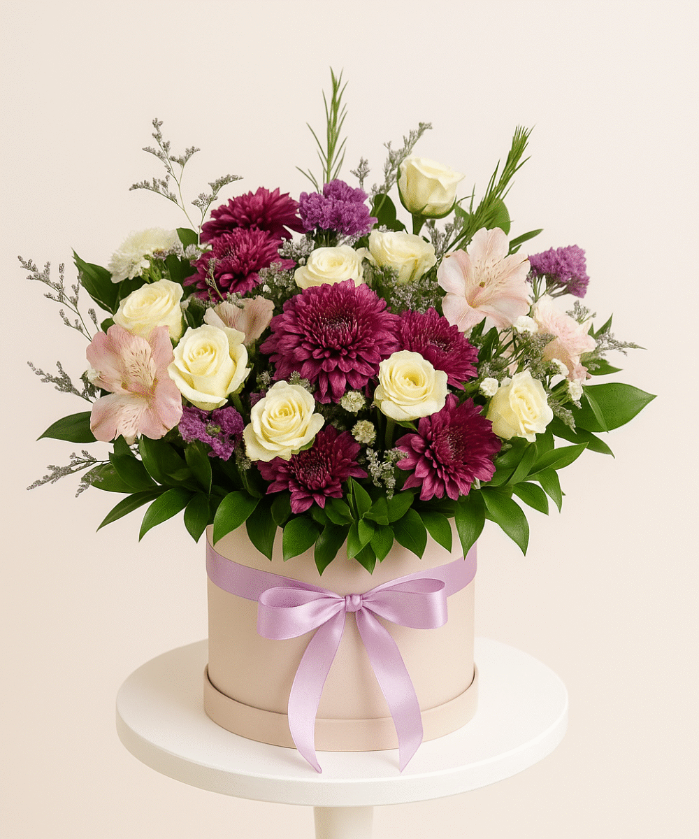 PURPLE BOX BOUQUET