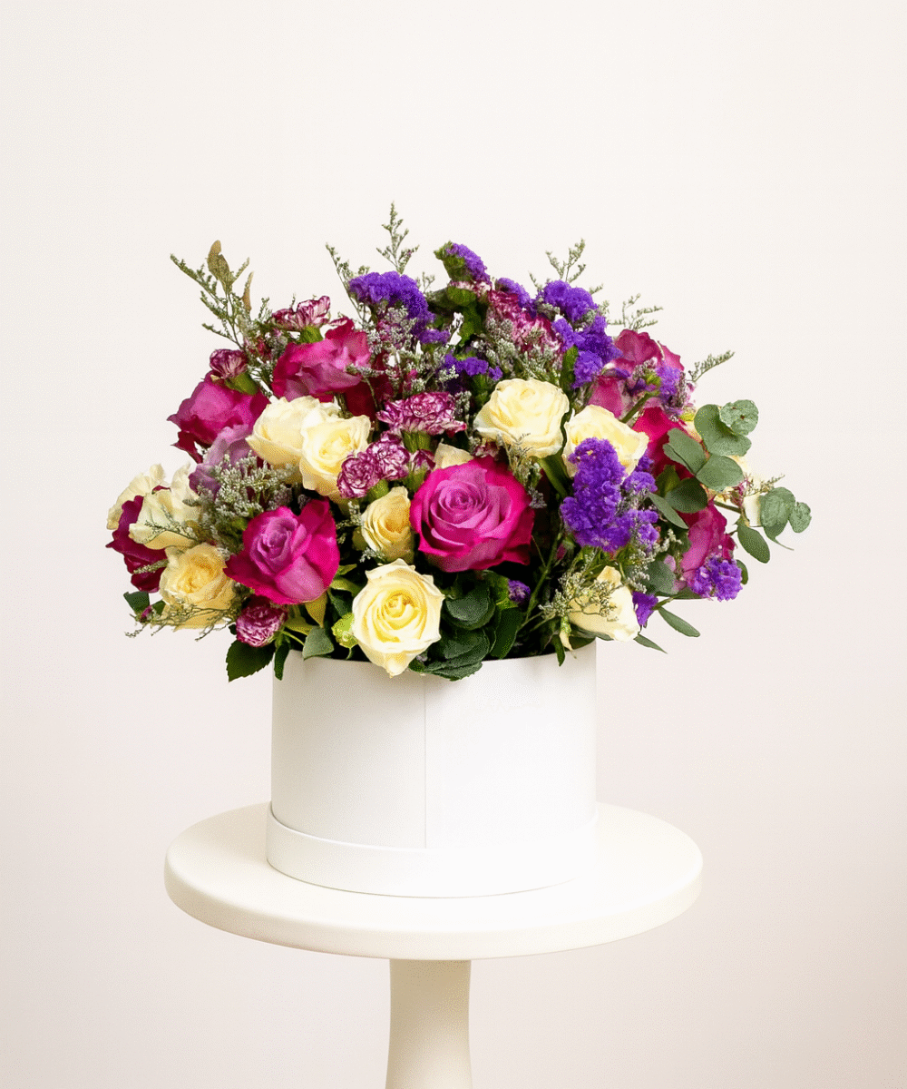 PURPLE BOX BOUQUET
