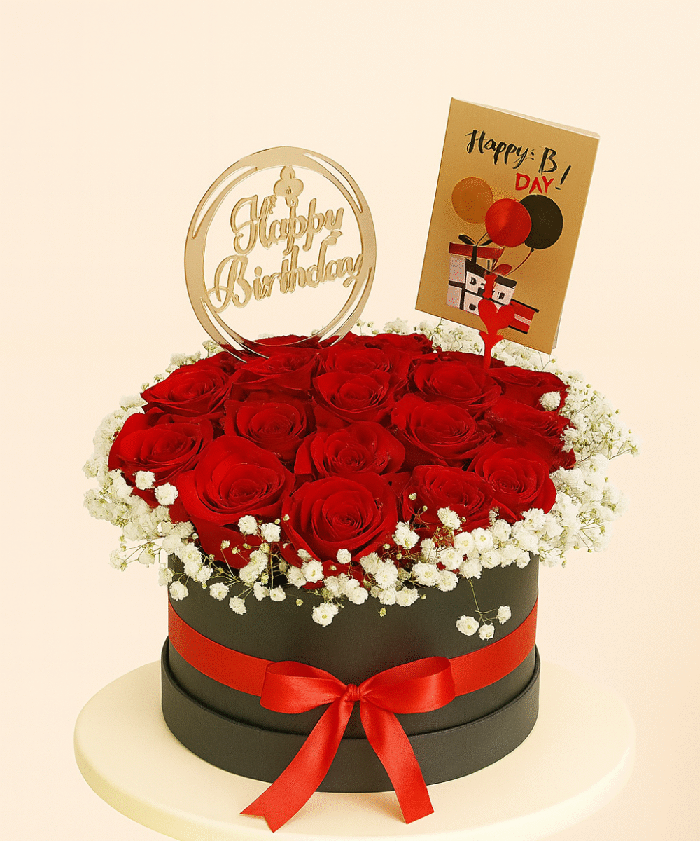 18 RED ROSE BOX BOUQUET