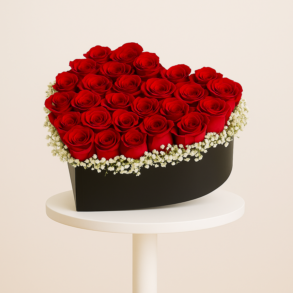 25 RED ROSE BOX