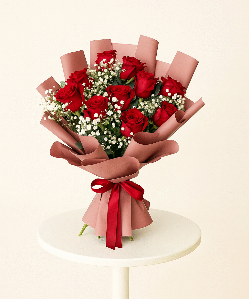 10 RED ROSE
