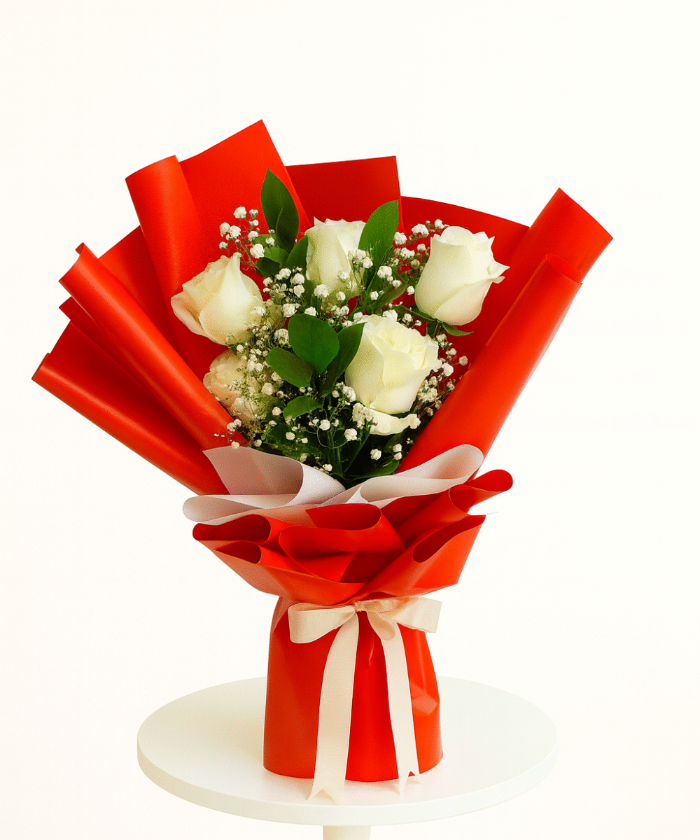 5 WHITE ROSE