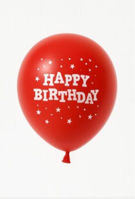 Helium Happy Birthday Balloon 3 (Red/Printed)