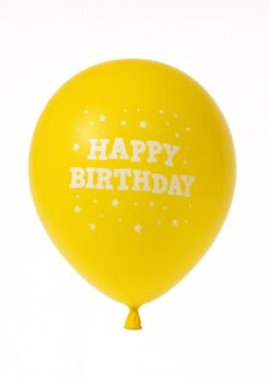 Helium Happy Birthday Balloon 4 (Yellow/Printed)