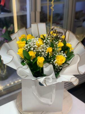 YELLOW ROSE BAG BOUQUET
