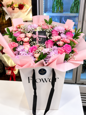 PINK MIX FLOWER BAG
