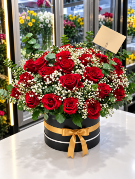 RED ROSES BOX BOUQUET