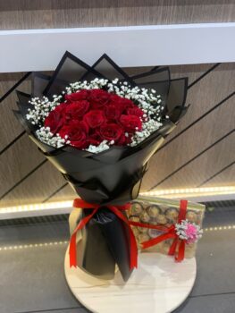 12 Rose Bouquet Chocolate Combo