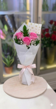 3 PINK ROSE BOUQUET
