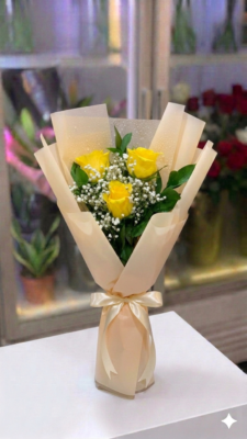 3 YELLOW ROSE BOUQUET