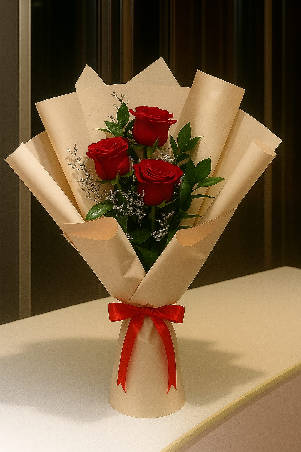 3 RED ROSE BOUQUET(35 AED)5
