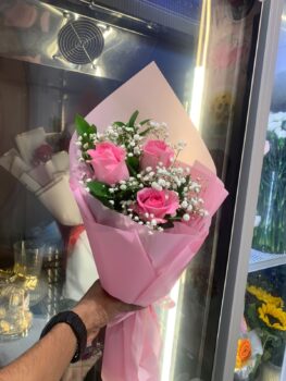 3 PINK ROSE BOUQUET