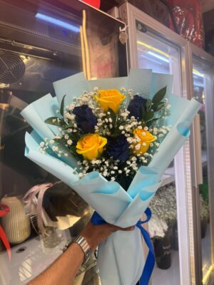 BLUE YELLOW MIX BOUQUET