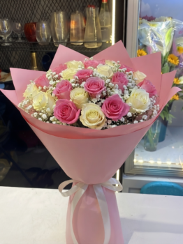 PINK ROSE BOUQUET-23 ROSES