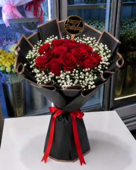 RED ROSE BOUQUET - 12 ROSES