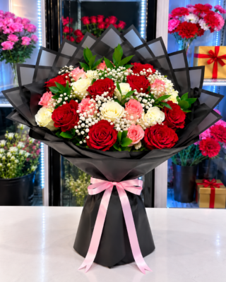 MIX ROSES BOUQUET - 30 ROSES