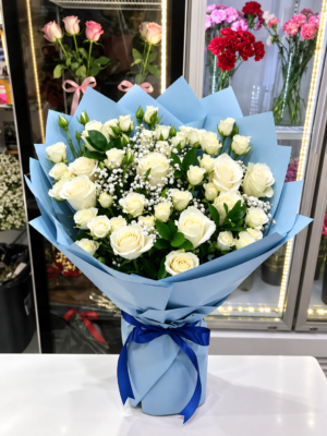 WHITE ROSE MIX BOUQUET
