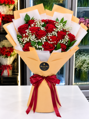 RED ROSE BOUQUET - 15 ROSES