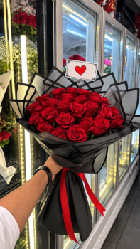RED ROSE BOUQUET - 25 ROSES