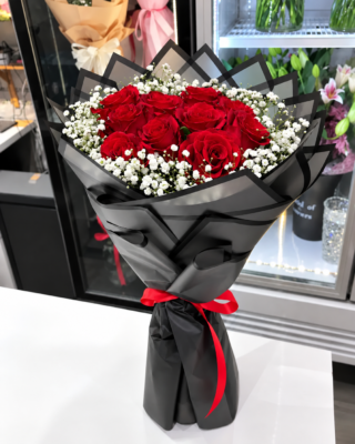 RED ROSE BOUQUET - 10 ROSES