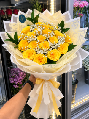 YELLOW ROSE BOUQUET - 20 ROSES