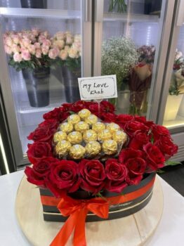 Red Rose Box With Ferrero Rocher Chocolate