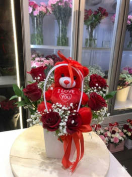 RED ROSE BAG WITH TEDDY