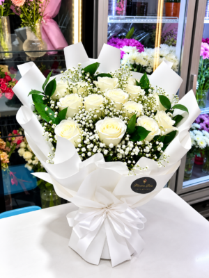 GET WELL SOON BOUQUET-WHITE ROSE