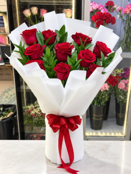 RED ROSES BOUQUET-10 ROSES