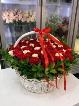 51 RED ROSE BASKET
