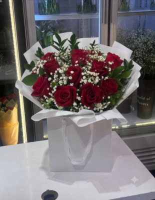RED ROSE BAG BOUQUET