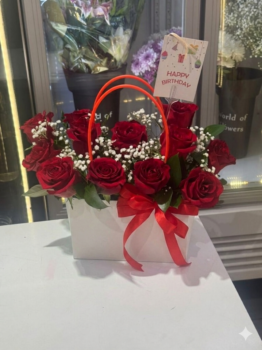 RED ROSE BAG BOUQUET