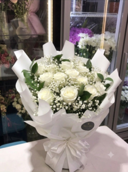 GET WELL SOON BOUQUET-WHITE ROSE