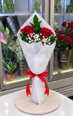 RED ROSE BOUQUET-2 ROSES