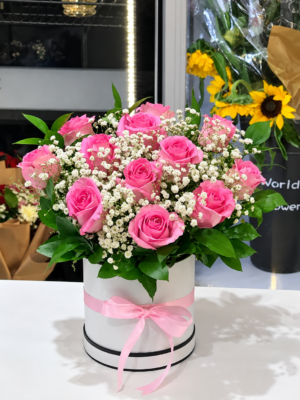 PINK ROSE BOX BOUQUET