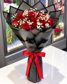 RED ROSE BOUQUET - 15 ROSES