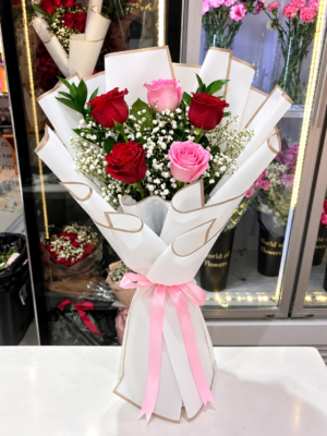 MIX ROSE BOUQUET - 5 ROSES