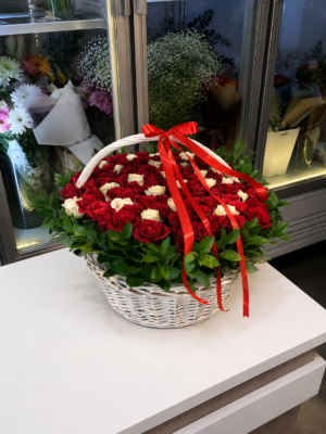 51 RED ROSE BASKET