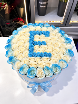 BLUE ROSE ALPHABET BOX-81 ROSES