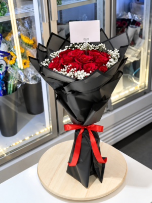 RED ROSE BOUQUET - 12 ROSES