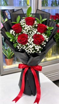 RED ROSES BOUQUET - 5 ROSES