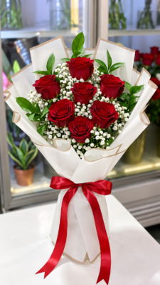 RED ROSE BOUQUET - 7 ROSES
