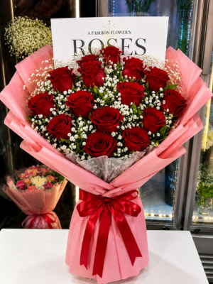 RED ROSE BOUQUET-12 ROSES