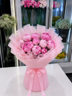 PEONY PINK BOUQUET - 10 PIECES