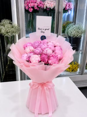 PREMIUM PEONY PINK BOUQUET-20 PIECES(PRE BOOKING)