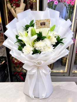 WHITE LILLY MIX BOUQUET-WHITE FLOWERS