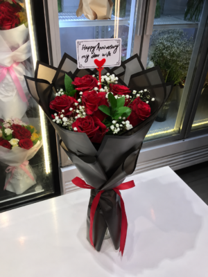 RED ROSE BOUQUET - 6 ROSES