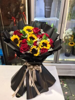SUNFLOWER ROSE MIX BOUQUET