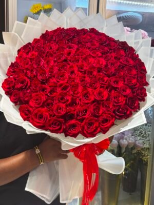PREMIUM RED ROSE BOUQUET - 100 ROSES